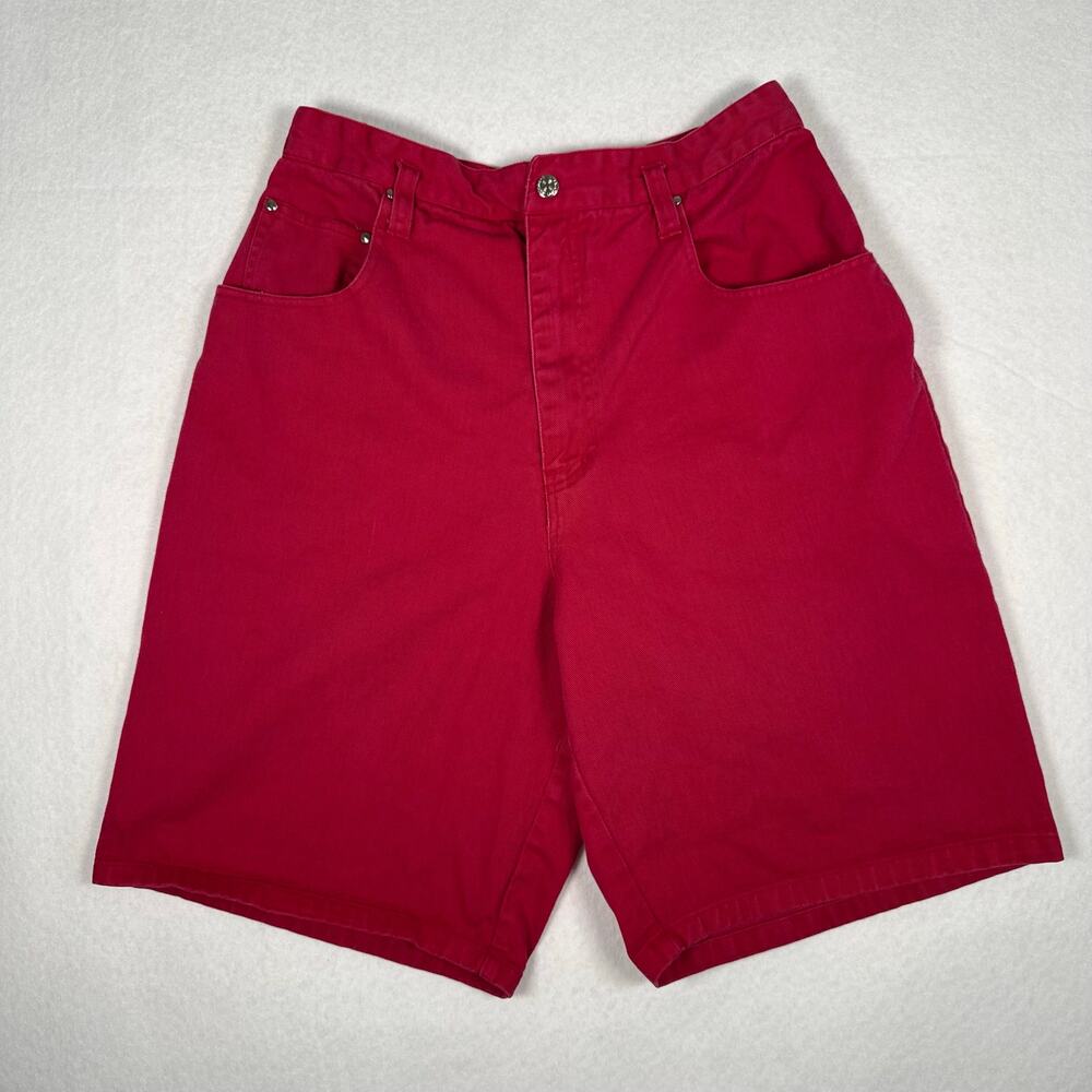 Vintage Dark Pink high waisted denim shorts 100% cotton jorts womens size 13